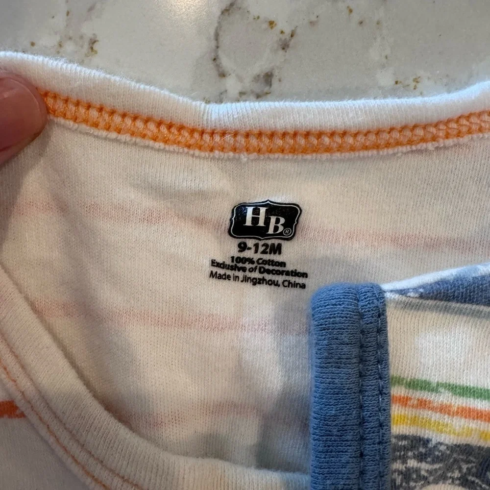 Blue and Orange Striped Sleeveless Bodysuit